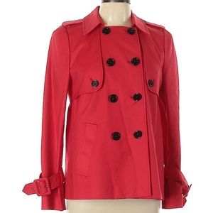 LK Bennett Red Short Mac / Trench Coat